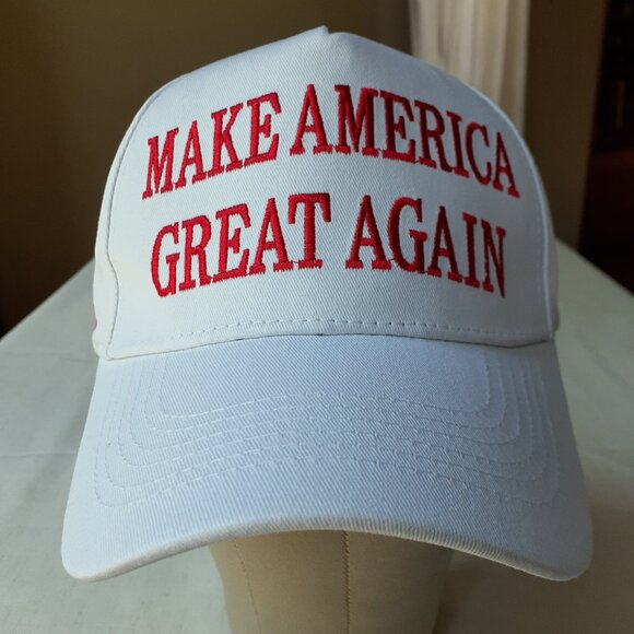 New MAGA - Victory - Flag - Trump White Baseball Cap - Adjustable Fit - Picture 5 of 8